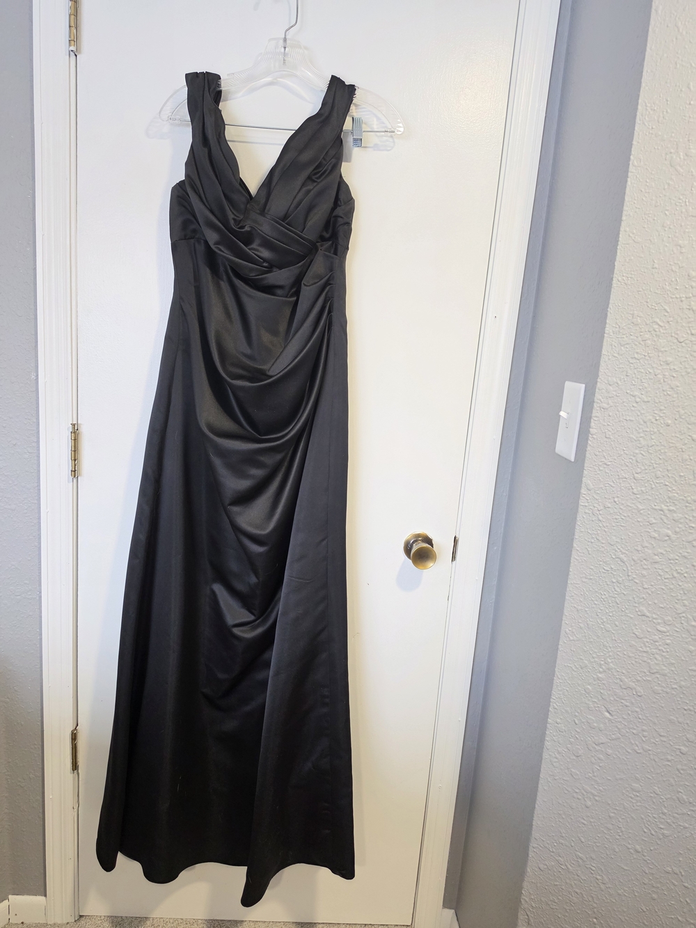 Wtoo Black Crystal Satin Off-Shoulder Dress - Brand: